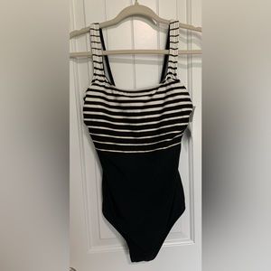NWT Reebok One Piece Black, White & Gold Swimsuit